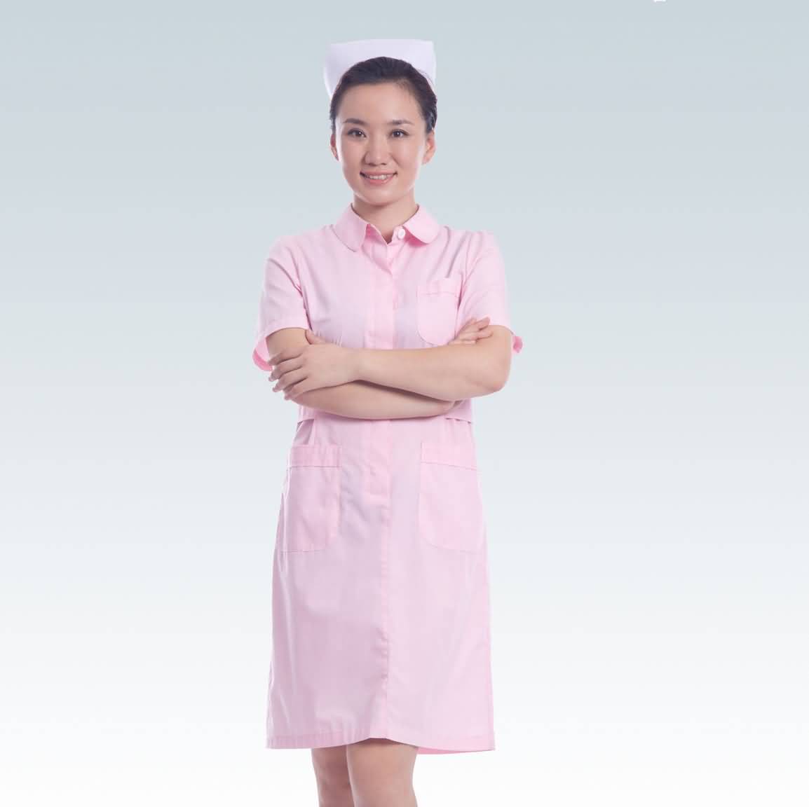 粉色护士服夏装短袖药店工作服
