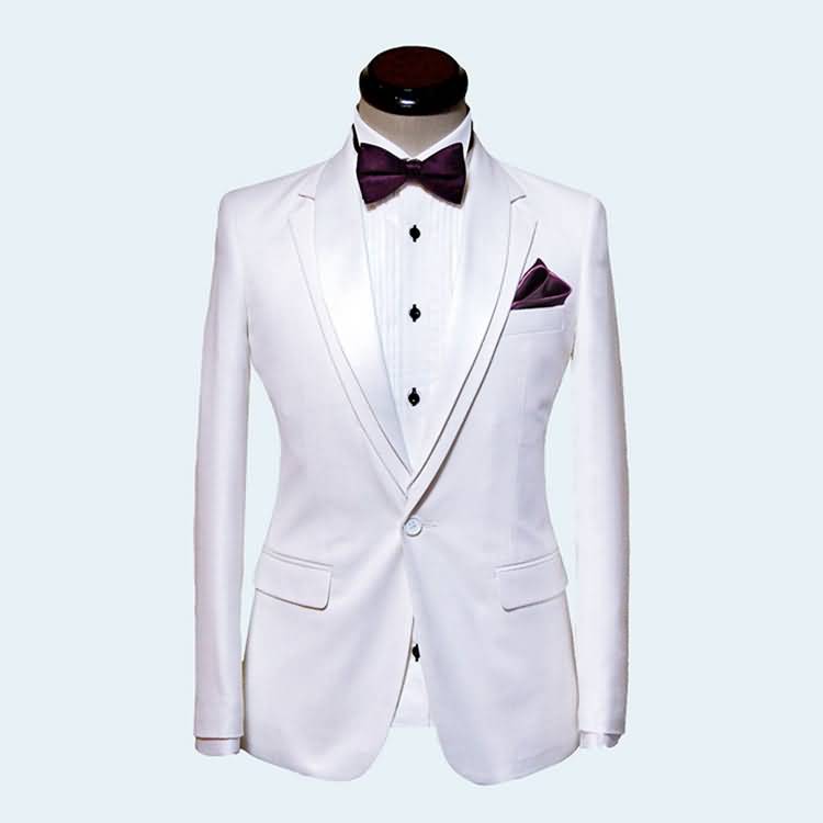 男士白色礼服套装修身西服套装